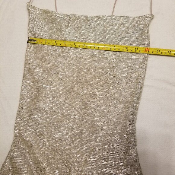 Silver Cowl Neck Mini Dress Glittery/Sparkly/Metallic Strappy Small US 6 H&M - Picture 10 of 12